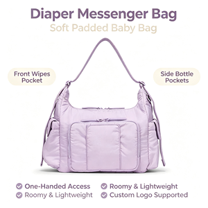 Bolsa de Pañales Tipo Bandolera, Ligera, de 13L, Bolsa de Viaje para Bebé, de Poliéster, 2 en 1, Organizador para Cochecito y Bolso para Mamá - Product Image 1