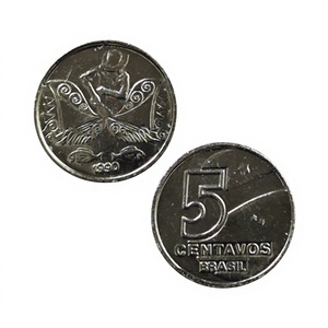 Pièces de monnaie commémoratives de style antique du Brésil 1990, 5 centavos (Pêcheur), cadeaux, décoration de la maison - Product Image 2