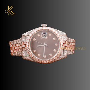 Montre en diamant Moissanite brillante avec mouvement à quartz de précision Style de luxe et artisanat de qualité supérieure pour les goûts exigeants - Product Image 5