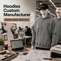 Vêtements de mode pour hommes Cenloong, sweat-shirt en denim de haute qualité en coton lourd, sweat-shirt oversize uni pour hommes