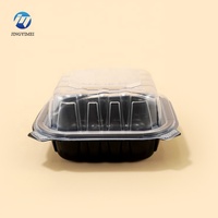 Récipient à charnière en plastique jetable sans BPA allant au micro-ondes Récipient alimentaire à clapet en PP Boîte à lunch jetable