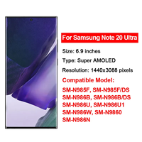 Écran tactile original pour Samsung Galaxy Note20Ultra Note20 + Note20 6.9 "AMOLED écran Lcd Pantalla pour remplacement réparation