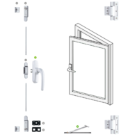 Quincaillerie de fenêtre de haute qualité en alliage d'aluminium intérieur ouvert système de fenêtre à battants de la série à deux serrures pour fenêtre upvc en aluminium