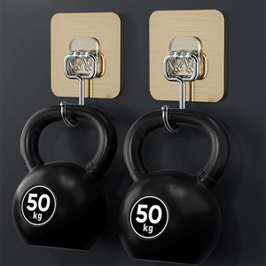 Crochet mural adhésif grand format couleur or, sans perçage, sans trace, étanche, <span class=keywords><strong>pour</strong></span> l'entrée de maison de luxe, <span class=keywords><strong>fixation</strong></span> de manteaux, écharpes, chapeaux, sacs et <span class=keywords><strong>clés</strong></span> - Product Image 1