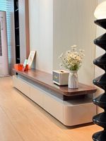 Table basse minimaliste italienne et meuble TV ensemble maison salon tiroir blanc rangement meuble TV en bois