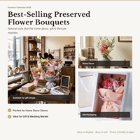 Bouquet de roses éternelles de luxe OEM, fleurs artificielles faites à la main pour les boutiques de cadeaux, vente en gros