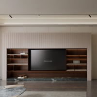 Meuble TV moderne pour salon, design personnalisé |   Projets personnalisés pour toute la maison |   Matériaux en bois |   Marque GOONUO