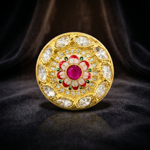 Botones de latón de lujo personalizados, hechos a mano en Jaipur, con esmalte y cristal, para traje de boda masculino Sherwani. - Product Image 5