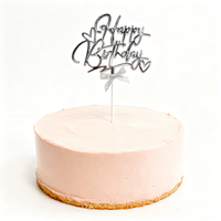 Décoration de gâteau en plastique personnalisable avec texte Joyeux Anniversaire, pour mariage, fête, non comestible, sans danger pour les aliments, réutilisable, vente en gros