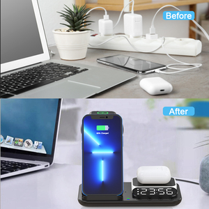 Lampada Notturna 3 in 1 con Caricatore Wireless e Sveglia per <span class=keywords><strong>iPhone</strong></span> 13 <span class=keywords><strong>14</strong></span> 15 16, Apple Watch e Auricolari - Product Image 6