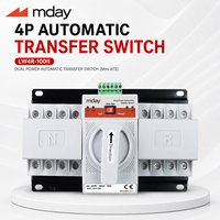 Commutateur de transfert automatique (ATS) Mday 2P 3P 4P 63A 100A 125A, inverseur de source double alimentation pour générateur et énergie solaire
