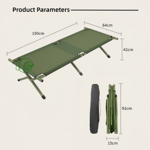 <span class=keywords><strong>Lit</strong></span> de camp pliable essentiel pour les voyages en plein air, avec boucle en alliage compacte, imperméable, portable, pour pique-nique, camping et activités sauvages - Product Image 1