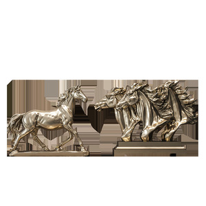 รูปปั้นม้ามงคลตามจีน รูปมังกรม้า ของตกแต่งโต๊ะทำงาน ของประดับตู้วางทีวี ของขวัญทางธุรกิจ งานฝีมือเรซิ่นทองแดงหล่อ<span class=keywords><strong>เย็น</strong></span> - Product Image 4