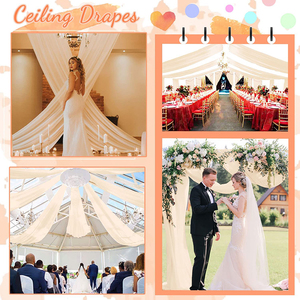 Elegant White Wedding Ceiling Drapes Party Decoration <b>Curtains</b> 100% Polyester <b>Blackout</b> European & American Style - Product Image 5