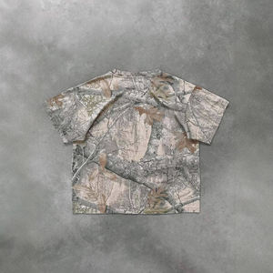 Custom Streetwear Screen Print Dtg Oversized Cropped Boxy Fit Cotton 100% Cotton Real Tree Camo Camouflage Tee <strong>T</strong> <strong>Shirt</strong> <strong>Shirts</strong> - Product Image 2