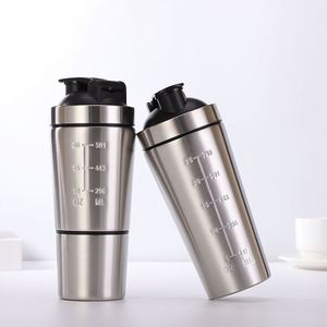 Wholesale 600ml Portable Double-Layer Stainless Steel Vacuum Sports Shaker Measurement Fitness Protein Powder Milkshake W - Product Image 1