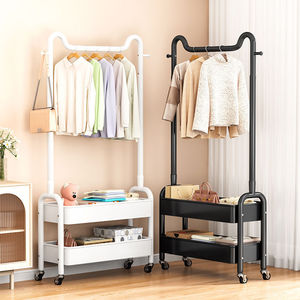Porte-vêtements sur pied Yuuyo avec étagères, organisateur de vêtements portable pour chambre à coucher, dortoir, usage étudiant - Product Image 1