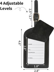 Etiquetas de Equipaje de Cuero Genuino de Primera Calidad al por Mayor, Etiquetas de Equipaje con Patrón Sólido para Maletas, Etiquetas de Identificación y Etiquetas para Bolsos - Product Image 2