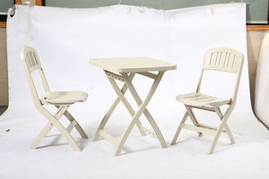 <span class=keywords><strong>Tavolo</strong></span> da Pranzo Pieghevole Moderno in <span class=keywords><strong>Plastica</strong></span> Grigia Resistente alle Intemperie per Esterni e Balconi - Product Image 4
