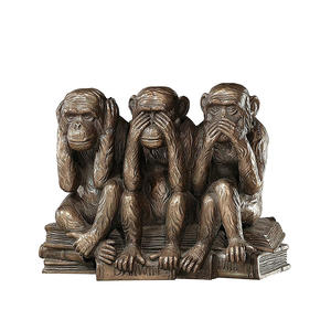 Statue d'animal singe « Ne vois pas, ne vois pas, ne dis pas » Trois vérités de l'homme Figurine - Product Image 1