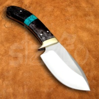 Couteau de chasse et de camping artisanal SIZZCO, lame fixe en acier D2, couteau Cattleman OEM EDC avec étui en cuir, meilleur cadeau