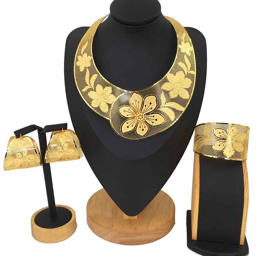 Yuminglai Kostuum Mode Dubai Afrikaanse Sieraden Sets Vergulde Dames Sieraden Sets FHK12814
