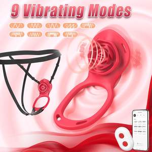 Coppia rosa App telecomando vibratore indossabile mani libere Panty clitorideo stimolatore vibrante anello del cazzo giocattolo del sesso per adulti - Product Image 2