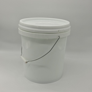 Seau blanc portable <span class=keywords><strong>de</strong></span> 5 gallons 20L seaux <span class=keywords><strong>de</strong></span> <span class=keywords><strong>peinture</strong></span> à poignée en acier plastique hermétique pour emballage industriel - Product Image 3