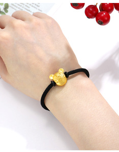 AB901102101 Xuping 2020 nuovo design <span class=keywords><strong>24k</strong></span> color <span class=keywords><strong>oro</strong></span> gioielli all'ingrosso design animale zodiaco braccialetto di corda rossa - Product Image 2
