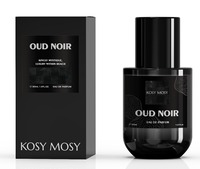Parfum OUD NOIR EDP 30ml à étiquette privée personnalisée, KOSY MOSY, emballage noir mystérieux de qualité supérieure