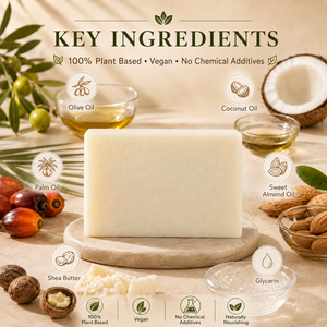 Muestra Gratuita de Jabón Artesanal Vegano Natural Orgánico de Almendras, Jabón en <span class=keywords><strong>Barra</strong></span> Antiséptico, Hidratante Profundo y Limpiador Suave para Todo Tipo de Piel - Product Image 5