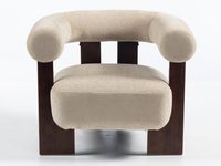 Chaise de bureau ergonomique de style mid-century moderne en bois courbé, tissu en lin, mousse moulée, confortable, hauteur réglable, télécommande