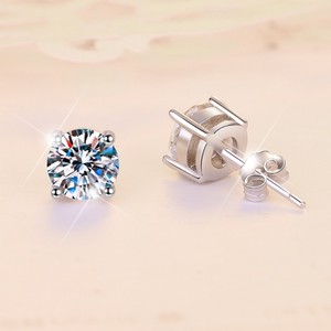 Các Nhà Sản Xuất Bán Buôn Giá Cổ Điển 2ct Kim Cương Bốn Claw Vvs1 Moissanite S925 Sterling Silver <span class=keywords><strong>Stud</strong></span> Bông Tai - Product Image 2