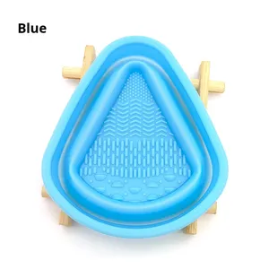 Bol de nettoyage pliable en silicone en forme de goutte d'eau pour pinceaux de maquillage, tampon de lavage, outil de nettoyage cosmétique en forme de larme pour éponges et pinceaux - Product Image 2
