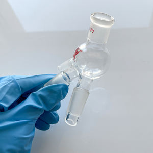 Adattatore Ricevitore per Distillazione a <span class=keywords><strong>3</strong></span> Vie in Vetro Borosilicato Trasparente Personalizzato OEM CS Labglass con Giunto 14/20-24/40 - Product Image 5