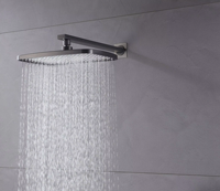 Ensemble de mitigeur thermostatique de douche et bain encastré moderne, système de douche pluie dissimulé en laiton