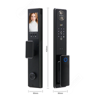 Serrure de porte intelligente avec interphone vidéo WiFi Tuya App, reconnaissance faciale 3D, reconnaissance de la paume de la main, reconnaissance d'empreintes digitales automatique, serrure intelligente pour usage domestique