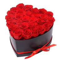 Roses éternelles pour la Saint-Valentin et la Fête des Mères, 16 roses dans une boîte en forme de cœur, cadeau
