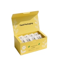 Boîtes cadeaux pliables biodégradables en carton de qualité alimentaire avec logo personnalisé OEM, pour petits sachets de thé, avec séparateur