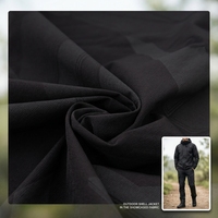 Tissu tissé noir imperméable et résistant à l'eau, personnalisable en gros, 90 % nylon 10 % élasthanne, extensible dans les quatre sens, poids moyen