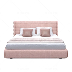 Cadre de lit moderne et confortable en bois de bouleau écologique, rembourré en tissu, taille <span class=keywords><strong>King</strong></span> <span class=keywords><strong>Size</strong></span>, pour la maison, l'appartement, l'hôtel et la villa - Product Image 6