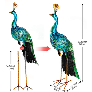Tượng Con Công Oniya Trang Trí Ngoài Trời, Tượng Con Công Năng Lượng Mặt Trời Trang Trí Sân Vườn Tiệc Tùng Nghệ Thuật Sân Cỏ Kim Loại - Product Image 2