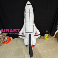 3m Long Space Themed Space Shuttle Gonflable Avion Réplique Gonflable LED Lighting NAsa Rocket