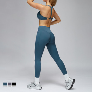 Tenues <span class=keywords><strong>de</strong></span> sport respirantes pour femmes, yoga, pilates, entraînement, fitness, course à pied en plein air, vêtements <span class=keywords><strong>de</strong></span> sport, ensembles deux pièces - Product Image 2