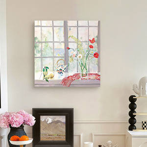 Nordique Ins plante fleur salon peinture décorative Niche Art abstrait salle à manger murale lumière Style français chambre toile - Product Image 1