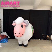 Mouton gonflable décoratif de dessin animé, costumes de mouton gonflables pour exposition