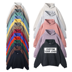 Pulls à capuche unisexes en molleton 100 % coton, couleur unie, pour l'hiver, haute qualité, anti-rétrécissement, avec logo personnalisé imprimé, doublés, sans cordon – Vente en gros - Product Image 3