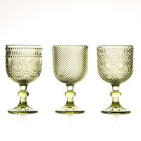 Verre à vin en sergé vert sauge vintage exquis, idéal pour les fêtes, les événements, la restauration et les mariages, 300 ml