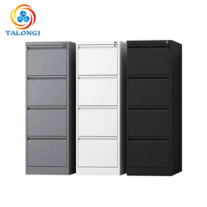 Armoire de classement en acier A4 avec 4 tiroirs et serrure à clé, design moderne - Rangement multifonctionnel pour documents - Product Image 3