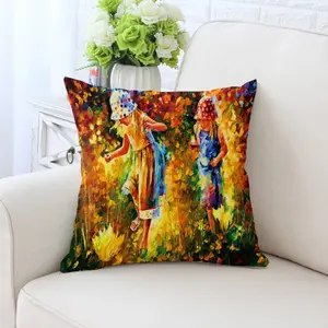 Amity Nordic Fashion Car Seat Pillow Cover Oil Painting Pattern Printing Sofa Decorative Cushion Cover